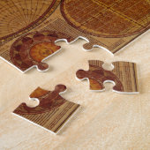 Oude Wereldkaart kunst puzzel Legpuzzel (Zijkant)