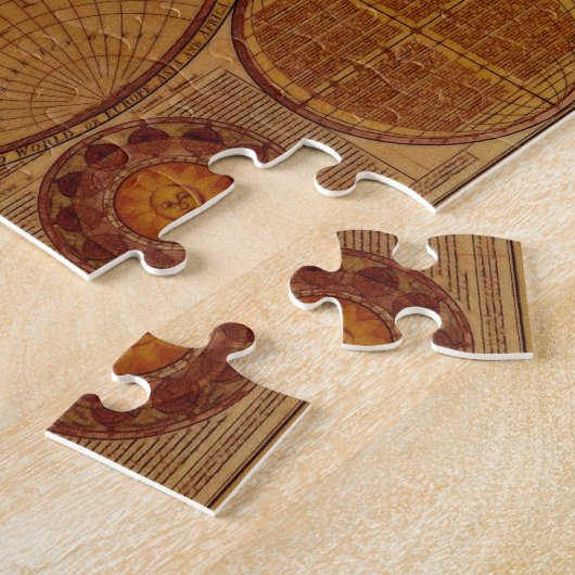 Oude Wereldkaart kunst puzzel Legpuzzel (Zijkant)