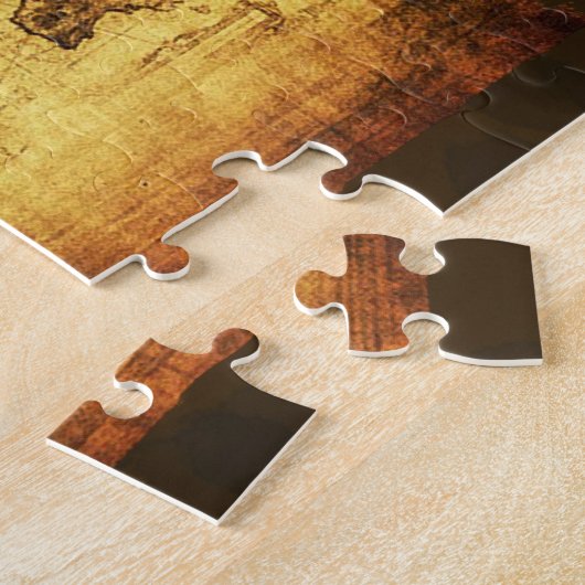 Oude Wereldkaart kunst puzzel Legpuzzel (Zijkant)