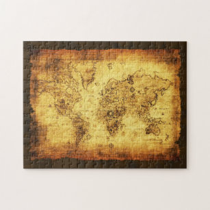 Oude Wereldkaart  kunst puzzel Legpuzzel