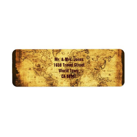 Oude Wereldkaart labels (Voorkant)