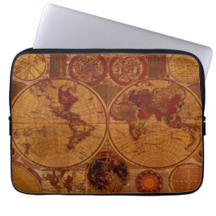 Oude Wereldkaart laptophoes Laptop Sleeve