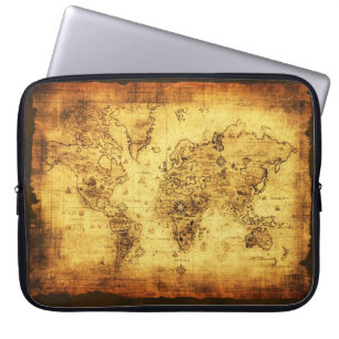 Oude Wereldkaart laptophoes Laptop Sleeve