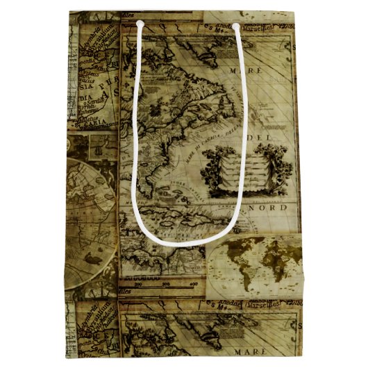  oude wereldkaart medium cadeauzakje (Achterkant)