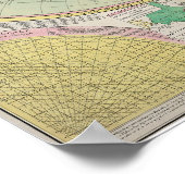 Oude Wereldkaart met hevige lichamen - Antiek reiz Poster (Hoek)