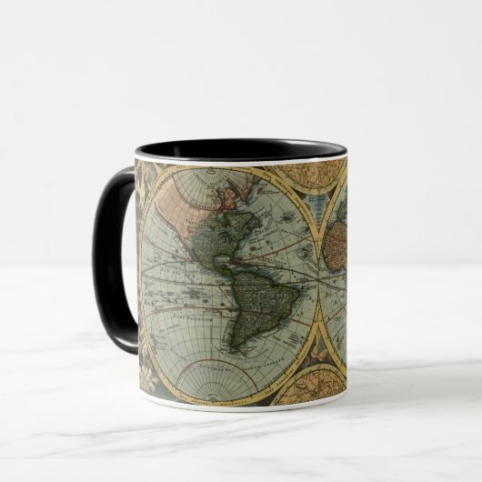 Oude Wereldkaart Mokken (Voorkant links)