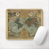 Oude Wereldkaart Mousepad Muismat (Met muis)