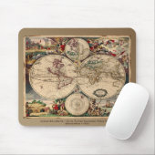 Oude Wereldkaart Mousepad Muismat (Met muis)
