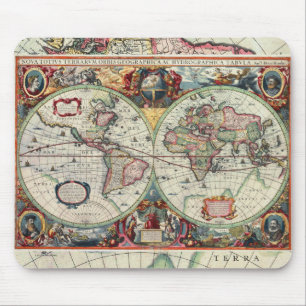 Oude Wereldkaart Mousepad Muismat