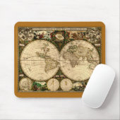 Oude Wereldkaart Mousepad Muismat (Met muis)