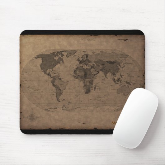 Oude Wereldkaart Mousepad Muismat (Met muis)