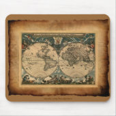 Oude Wereldkaart Mousepad Muismat (Voorkant)