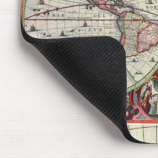 Oude Wereldkaart Mousepad Muismat (Hoek)