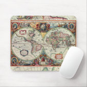 Oude Wereldkaart Mousepad Muismat (Met muis)