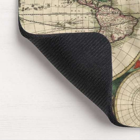 Oude wereldkaart muismat (Hoek)