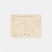 Oude Wereldkaart Naam 4x3 toevoegen Post-it® Notes (Voorkant)