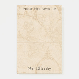 Oude Wereldkaart Naam 4x6 toevoegen Post-it® Notes