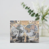 Oude Wereldkaart - Naar Zee Briefkaart (Staand voorkant)