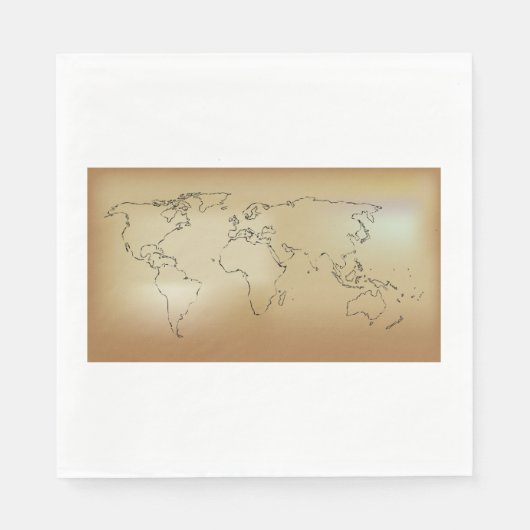 Oude Wereldkaart Napkins Servet (Voorkant)