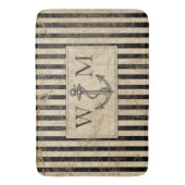 Oude Wereldkaart Nautical Anchor Monogram Badmat (Voorkant Verticaal)