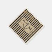 Oude Wereldkaart Nautical Anchor Monogram Servet (Hoek)