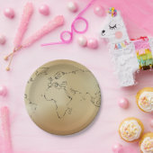 Oude Wereldkaart Papieren Bordje (Feest)