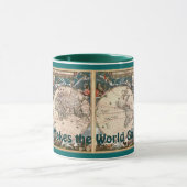  oude Wereldkaart plezier Drink Mok (Midden)
