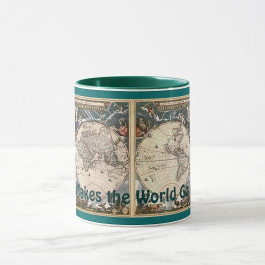 oude Wereldkaart plezier Drink Mok (Midden)
