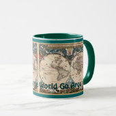  oude Wereldkaart plezier Drink Mok (Voorkant rechts)