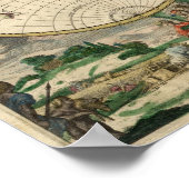 Oude wereldkaart poster (Hoek)