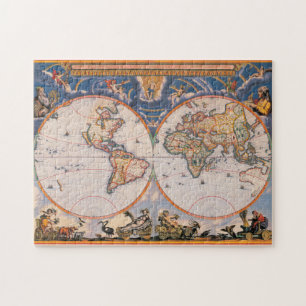 Oude Wereldkaart Puzzle #1 Legpuzzel