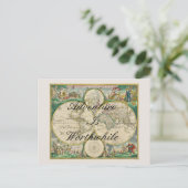 Oude wereldkaart Reizen Avontuur citeert Faux Canv Briefkaart (Staand voorkant)