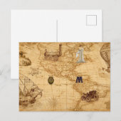  Oude Wereldkaart Steampunk Briefkaart (Voorkant / Achterkant)