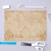 oude Wereldkaart Tan Decoupage Tissuepapier (Craft)