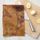 Oude Wereldkaart Tea Towels Theedoek (Quarter Fold)