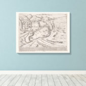 Oude Wereldkaart Tekening Canvas Afdruk (Insitu (Houten vloer))