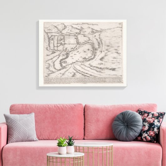 Oude Wereldkaart Tekening Canvas Afdruk (Insitu (Woonkamer))