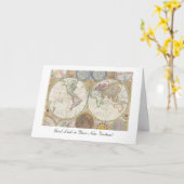 Oude Wereldkaart uit 1794 - Luck in Your New Ventu Kaart (Gele Bloem)