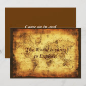 Oude Wereldkaart Uitnodiging Kaarten (Voorkant / Achterkant)