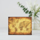 Oude Wereldkaart Uitnodiging Kaarten (Staand voorkant)