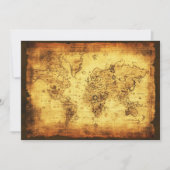Oude Wereldkaart Uitnodiging Kaarten (Voorkant)