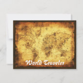 Oude Wereldkaart Uitnodiging Kaarten (Voorkant)