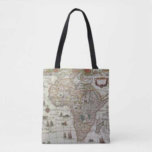 Oude Wereldkaart van Afrika door Blaeu, circa 1635 Tote Bag (Voorkant)