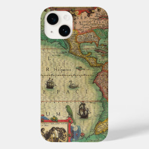 Oude wereldkaart van Amerika door Hondius Case-Mate iPhone 14 Hoesje