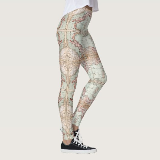Oude Wereldkaart van de Italiaanse Leggings (Rechts)