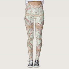 Oude Wereldkaart van de Italiaanse Leggings
