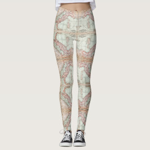 Oude Wereldkaart van de Italiaanse Leggings