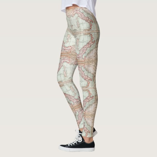 Oude Wereldkaart van de Italiaanse Leggings (Links)