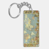 Oude Wereldkaart van het Britse Rijk, 1886 Sleutelhanger (Voorkant Links)