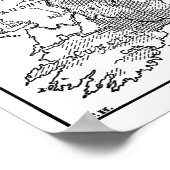 Oude Wereldkaart van Ierland - illustratie Poster (Hoek)